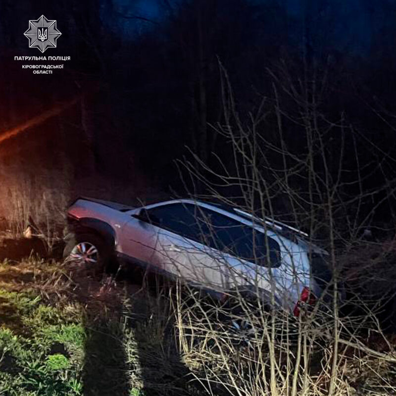 У Кропивницькому п'яний водій з'їхав вилетів у кювет