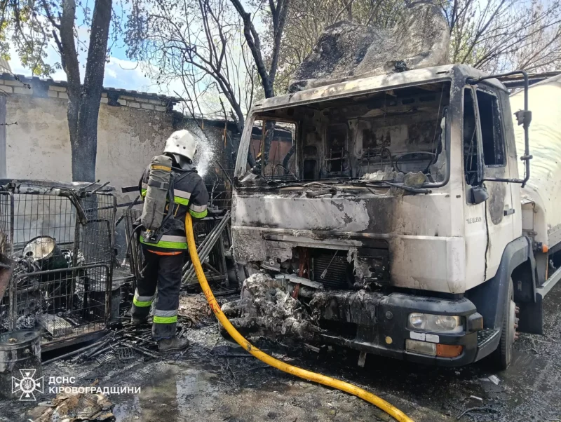 У Долинській згоріла вантажівка MAN